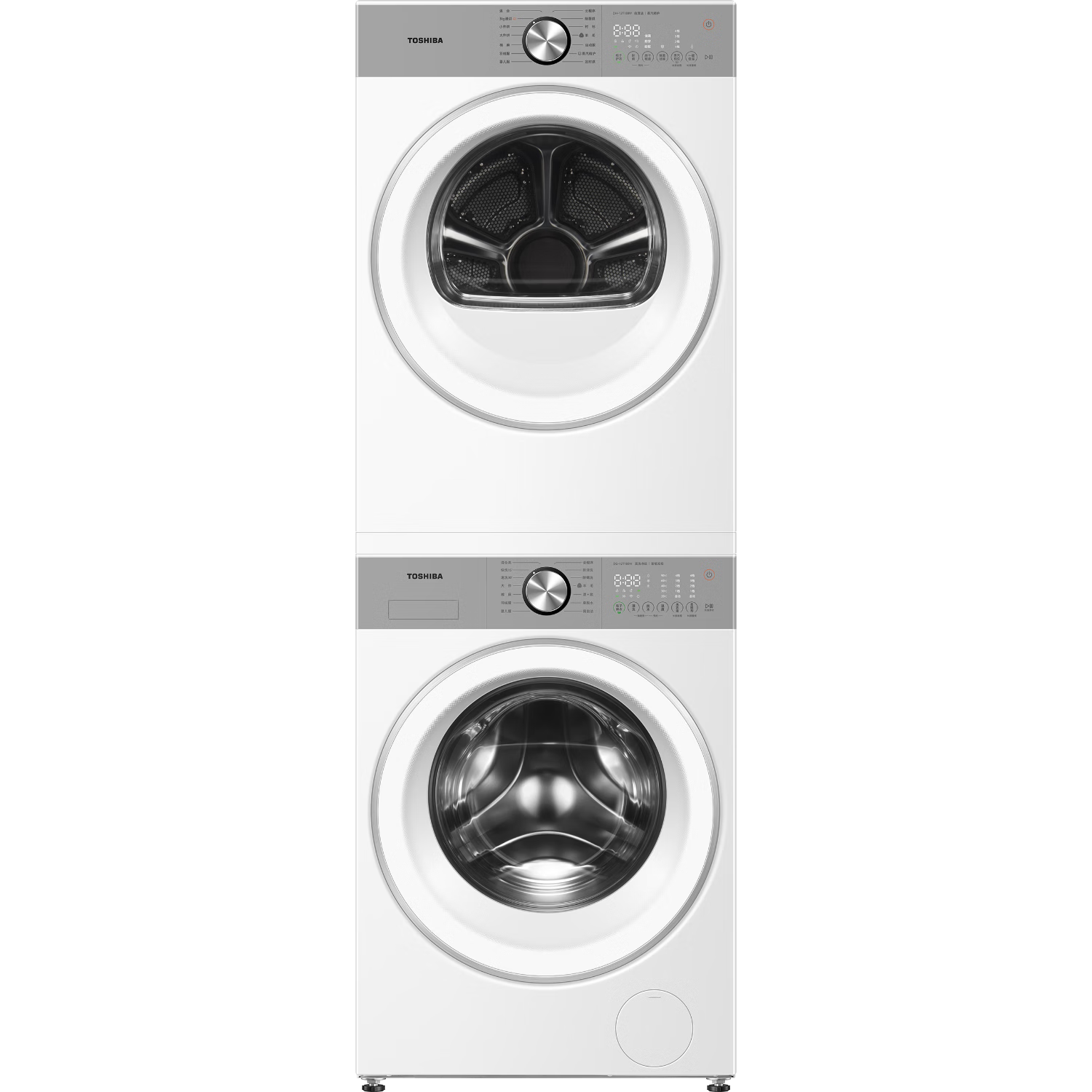 东芝（TOSHIBA）玉兔2.0Ultra洗烘套装 DG-12T18BW+T18BW 12KG大容量滚筒全自动洗衣机+变频热泵烘干机 洗净比1.32