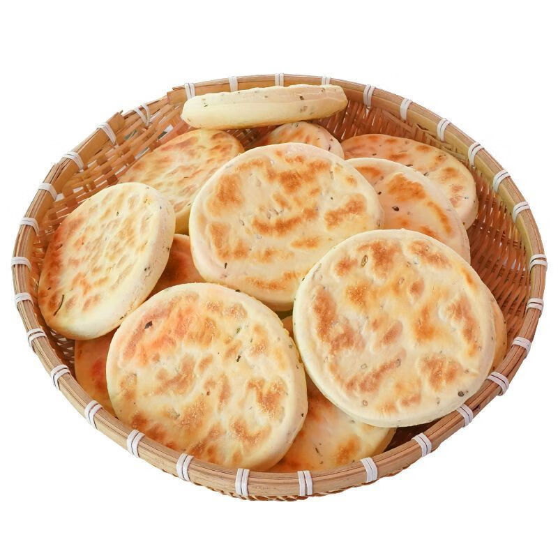 潼香源白吉馍 肉夹馍饼胚 陕西特产肉夹馍饼速食早餐饼 白吉饼 椒叶坨坨馍100克*14个