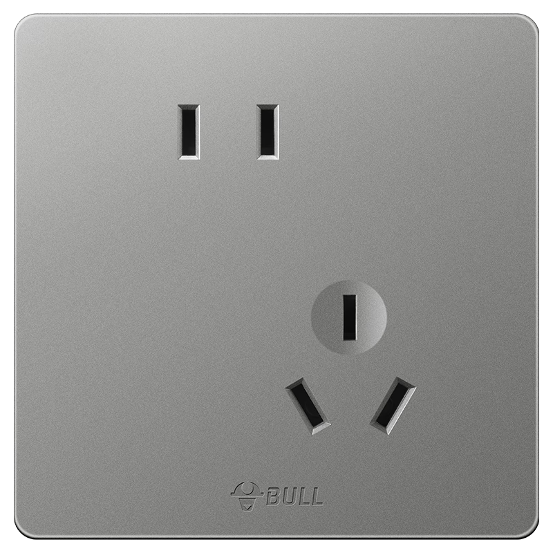 公牛（BULL）插座G12量贩装10A斜五孔插座86型面板G12Z223AS 星空灰十只装