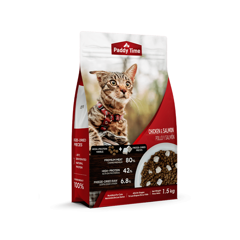 最宠【冻干猫粮试吃】paddytime宠鲜肉冻干猫粮75g添加益生菌 【鲜肉配方】鸡肉+三文鱼 75g