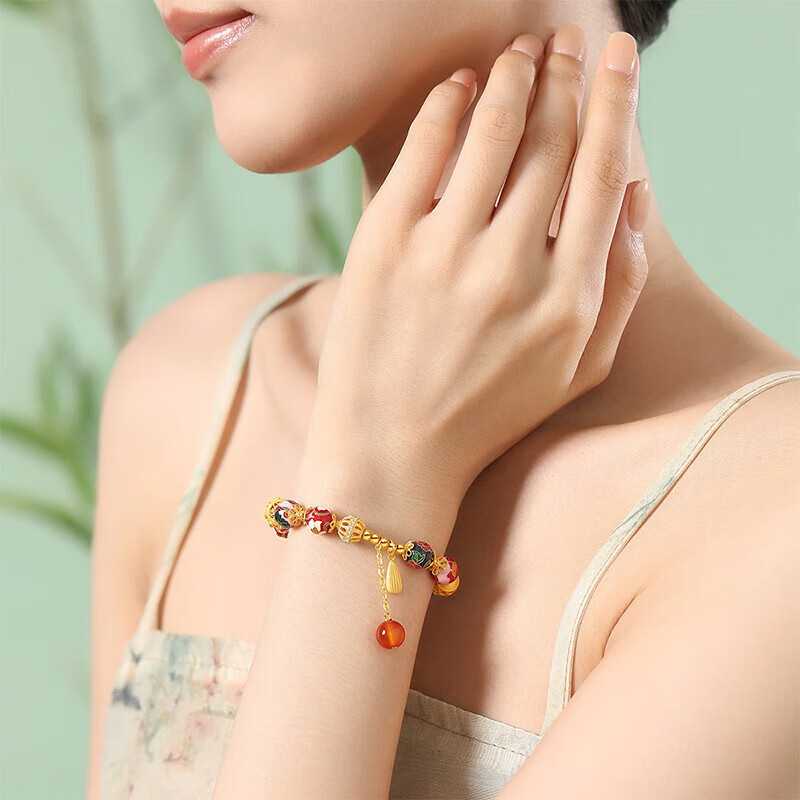 周大生东方花园纯银国潮手串玉髓S925绣球流光手链生日礼物送女友