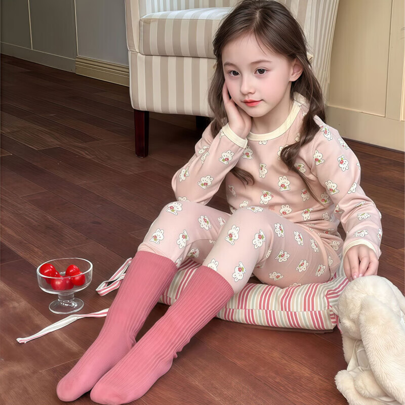 С�����ɶ�ͯ˯����װ���� Ůͯ�޹ǼҾӷ������� �б����������������װ ��ӡ������(�޹Ƿ���) 160 cm