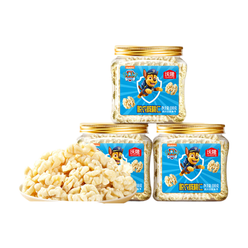 沃隆 每日坚果 核桃仁原味坚果炒货办公室休闲健康孕妇健康零食 【清甜不涩】去皮核桃100g*3