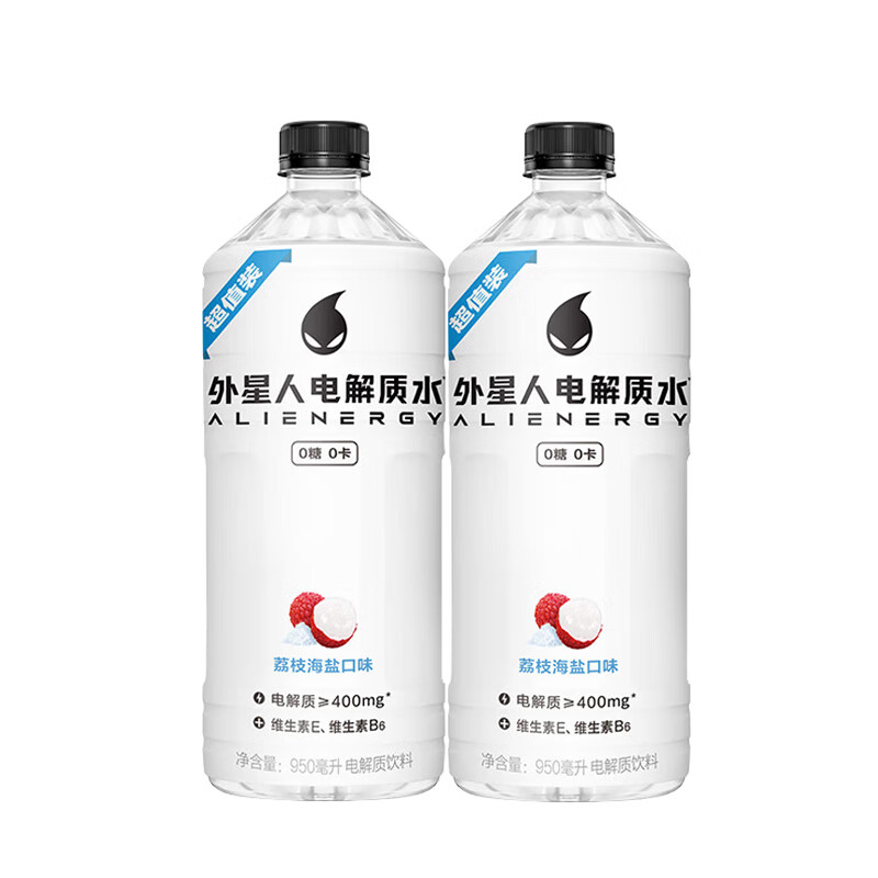 外星人电解质水荔枝海盐青柠口味950ml/瓶超值大瓶整箱装饮料 荔枝海盐950ml*2瓶