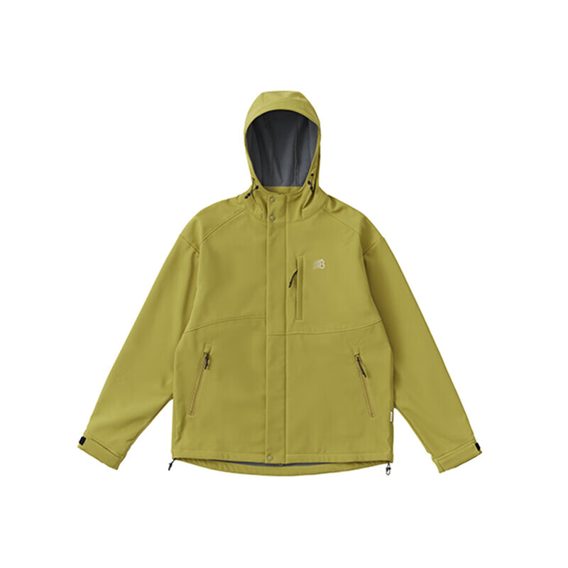 chichaqu吃茶去25秋冬户外三防防风防泼水带绒软壳连帽夹克休闲 芥黄 XL