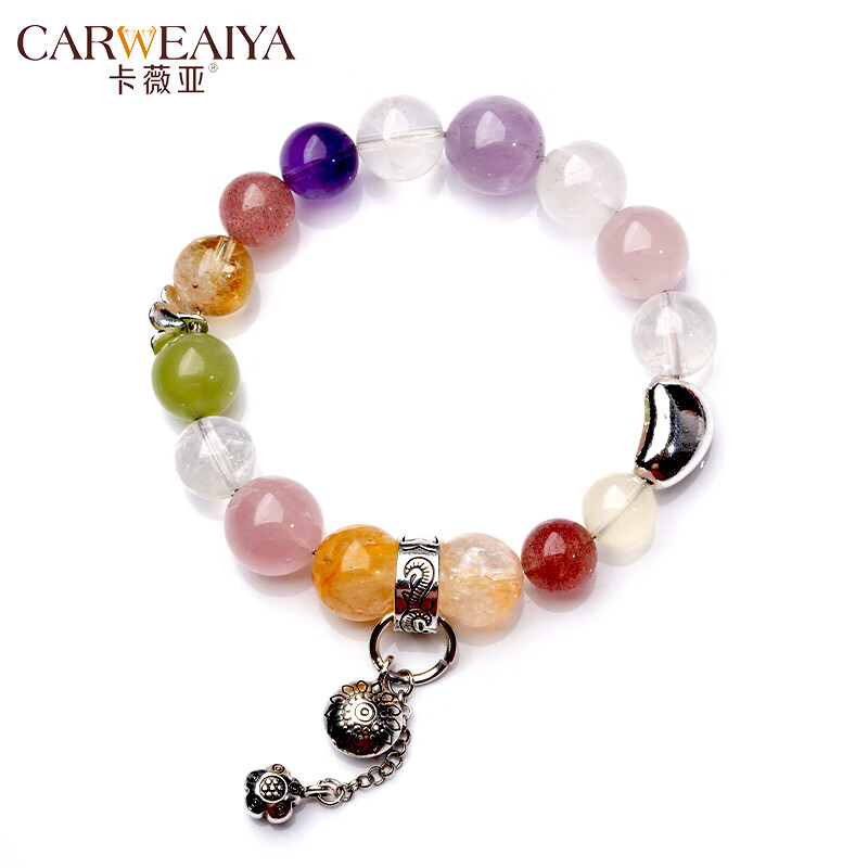 卡薇亚天然多宝水晶手串多色水晶混搭手串轻奢小众配饰礼物简约时尚饰品 珠径（10-14mm）