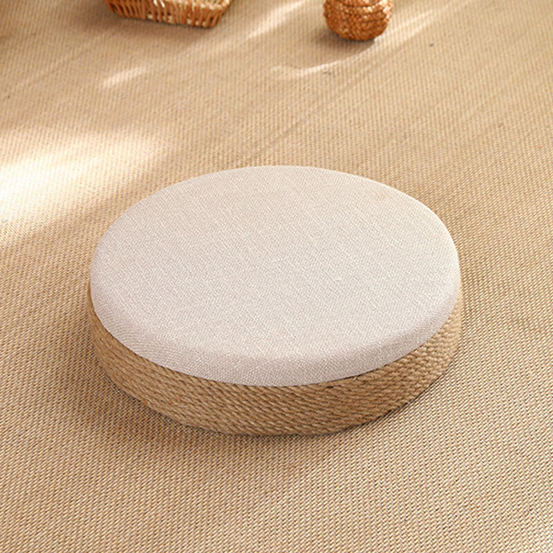 日韩手工编织麻绳款蒲团坐垫茶几垫坐垫家用坐垫飘窗垫 圆形麻绳坐面