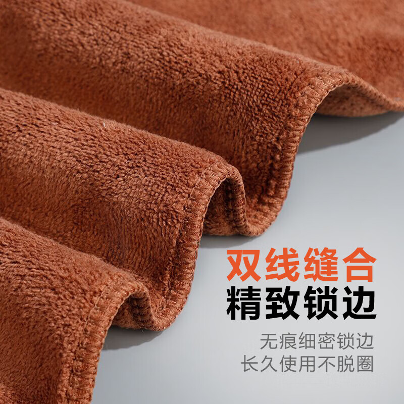乐寐加厚洗车毛巾车用吸水擦车布专用不伤车打蜡抹布汽车专用 咖色3条【30*30cm】
