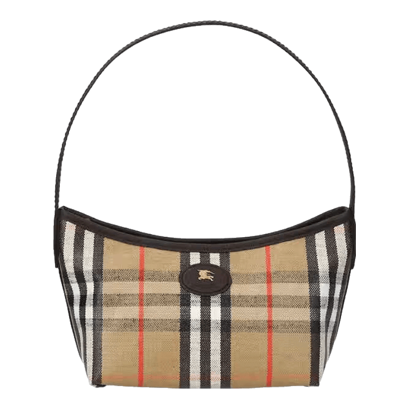 博柏利（BURBERRY）新品 女士Highlands迷你mini腋下包手提单肩包女包礼物女81122781 沙色格纹