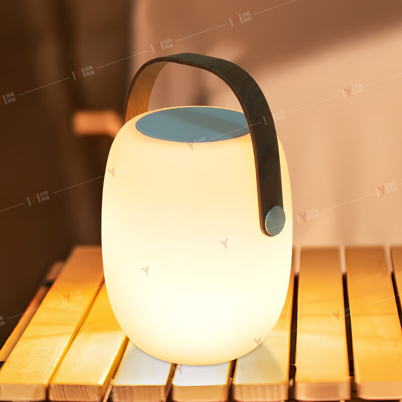 新款桌面装饰音箱灯发光炫彩无线蓝牙扬声器重低音家用音响装饰灯 涂鸦智能款18*18*27cm