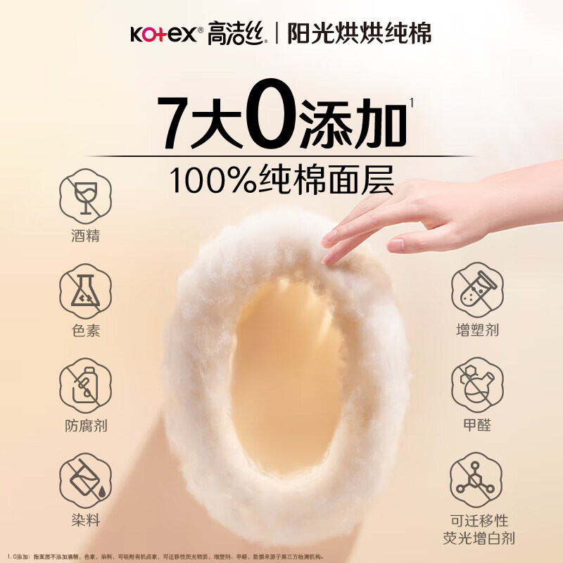 高洁丝（Kotex）卫生巾 臻选纯棉日夜套装极薄透气无感 组合装 【冲量】阳光烘烘日夜组合46片