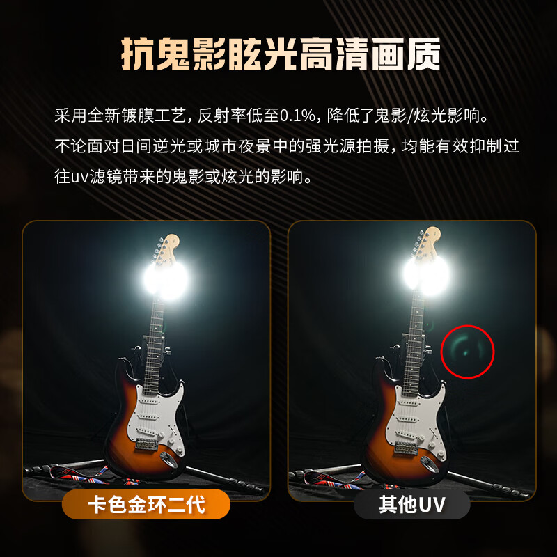 卡色（Kase）金环二代 G-MCUV影像级滤镜 卡色uv镜金环gmcuv高清高透光紫外线无暗角镜头保护镜 极速发货 金环G-MCUV II 58mm