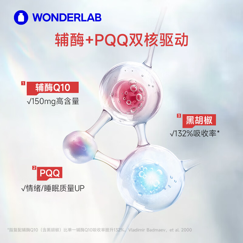 WONDERLAB辅酶q10胶囊 备孕保护心脏心脑血管增强免疫力Q10辅酶150mg*60粒