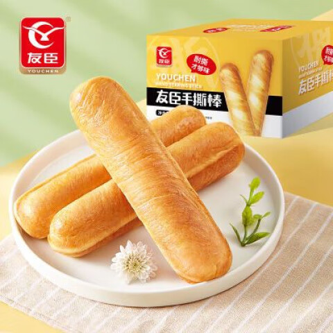 友臣（YOUCHEN）正宗友臣原味手撕棒1000g整箱營養(yǎng)早餐面包休閑零食蛋糕點心散裝 友臣手撕棒【1000g約26個】