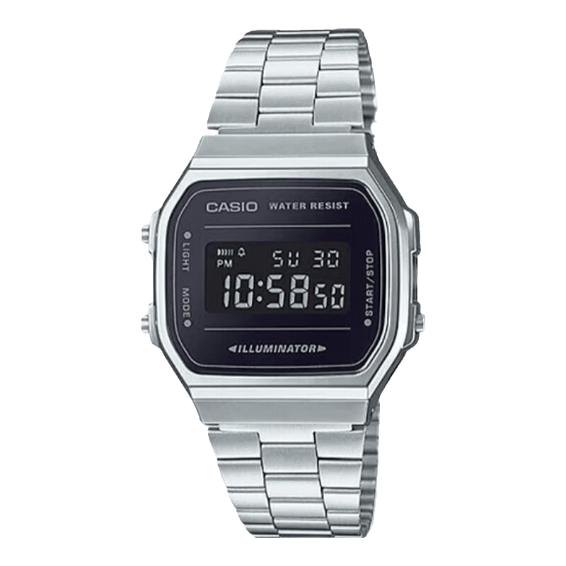 卡西欧（CASIO）【海外专供】手表 黑客帝国防水学生男士石英电子表腕表小黑表 A168WEM-1PR