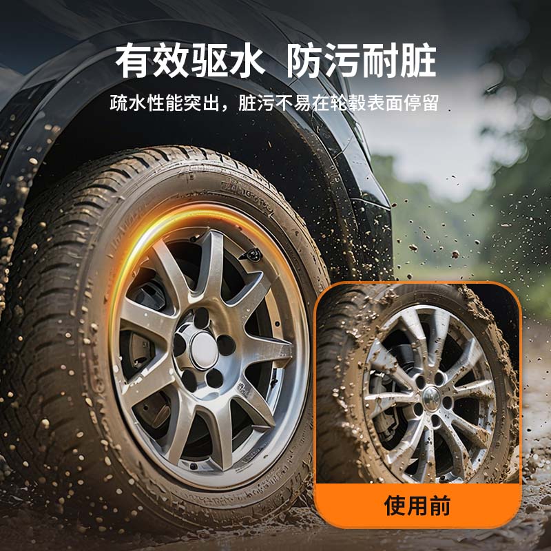 牛魔王汽车轮毂车軨专用镀膜剂西班牙进口防铁粉泥尘污水沾染车軨 轮毂镀膜剂 +轮毂铁粉清洗剂组合