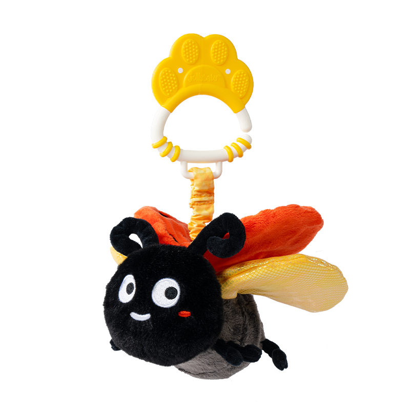 jollybaby寶寶推車(chē)安撫掛件嬰兒玩具翅膀振動(dòng)能發(fā)聲可啃咬嬰兒床鈴安撫玩偶 點(diǎn)點(diǎn)蟲(chóng)瓢蟲(chóng)