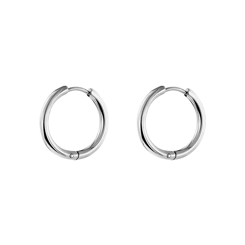 ZEGL圓圈耳環(huán)女素圈耳飾韓國氣質耳扣簡約冷淡風耳釘圈圈耳圈 中號銀色