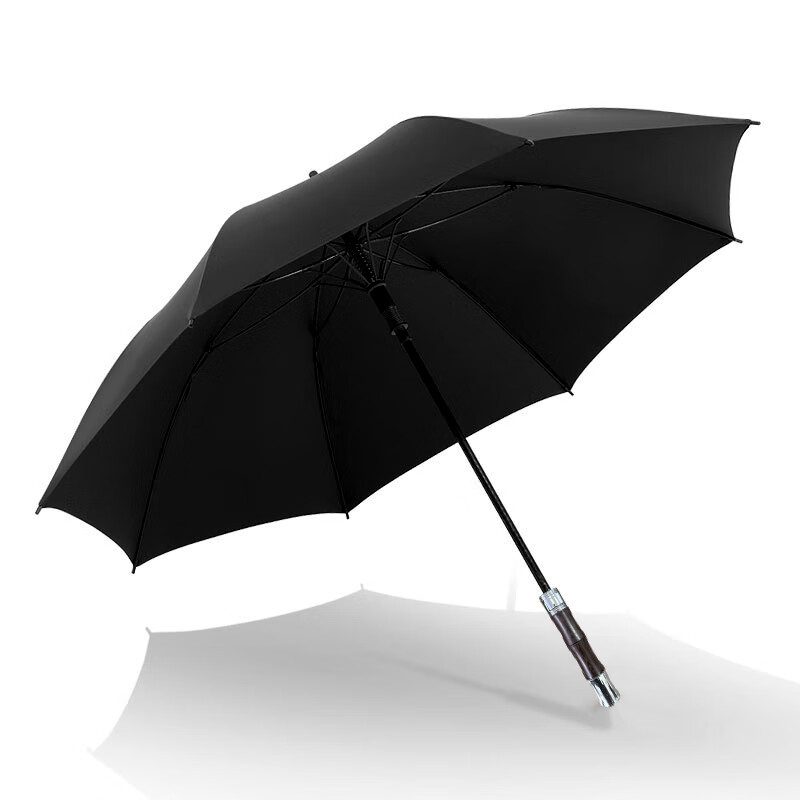 印象城（可定制）长柄伞晴雨两用自动超大号雨伞双人遮阳伞商务印刷logo 黑色-竹节长柄