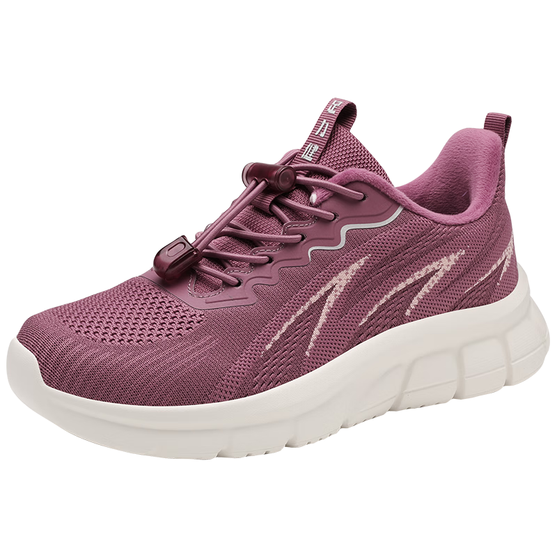 足力健防滑老人鞋女2025秋冬季新款媽媽鞋加絨保暖鞋戶外休閑運動棉鞋