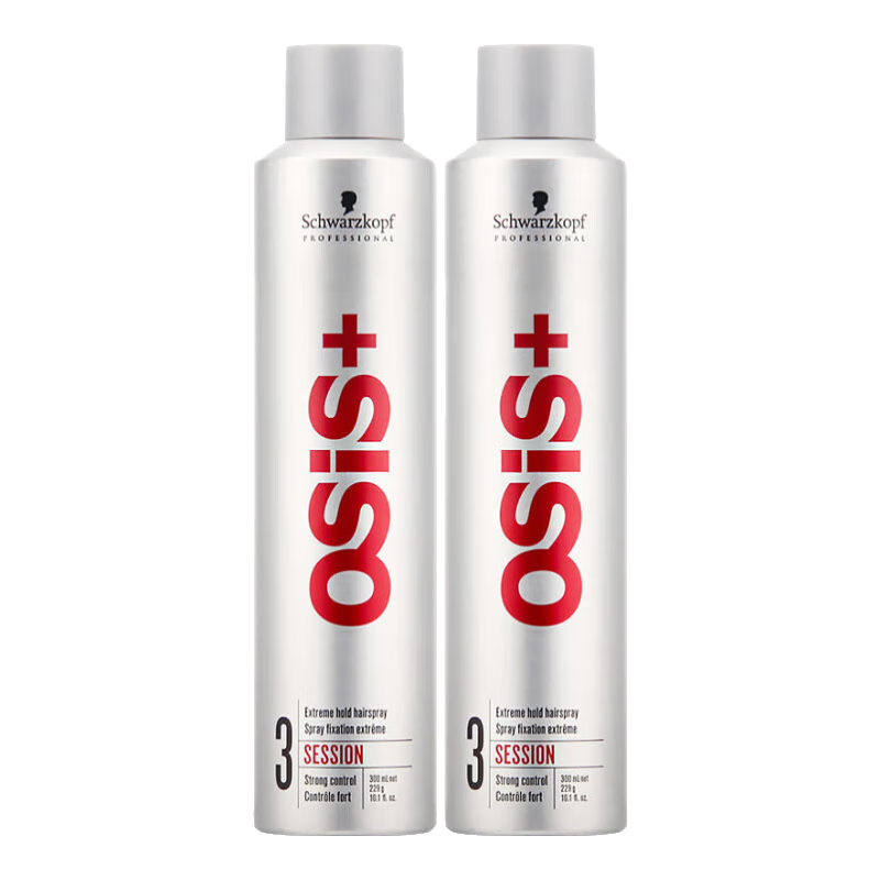 施华蔻（Schwarzkopf）发胶定型喷雾男女强力保湿清香旅行装干胶清爽啫喱水发蜡套装男女 3号发胶 300ml 2瓶