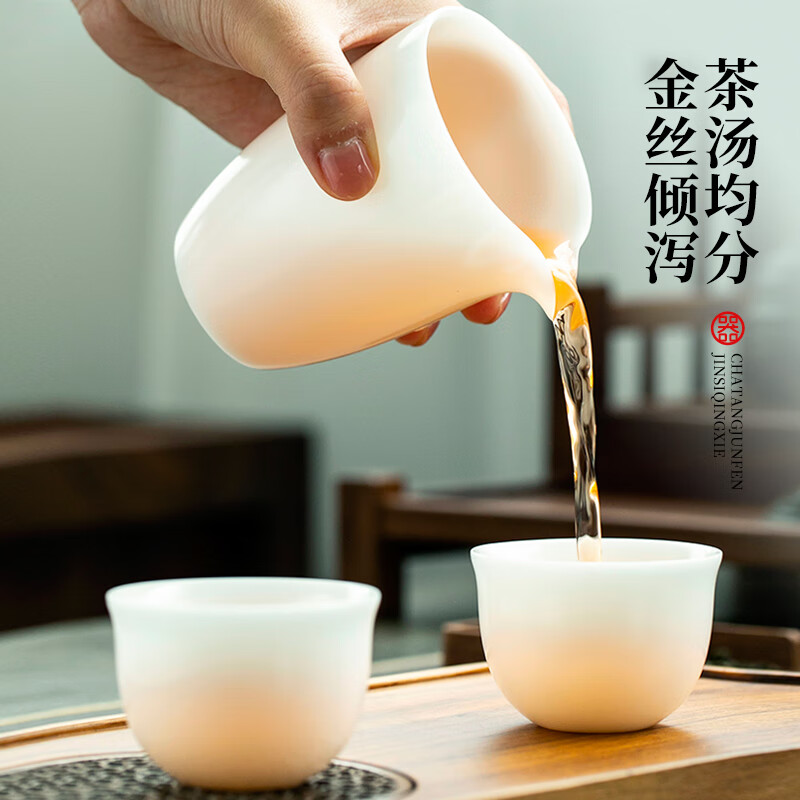 钰铨龙门 冰种润白西施壶盖碗套组 德化白瓷素烧泡茶壶茶碗功夫茶具礼盒装 润白茶壶+盖碗套组(天香杯)