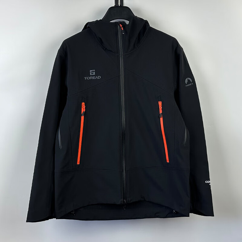 探路者软壳衣男2025秋冬新款户外防风保暖舒适徒步连帽外套TAEEAN91051 黑色 L