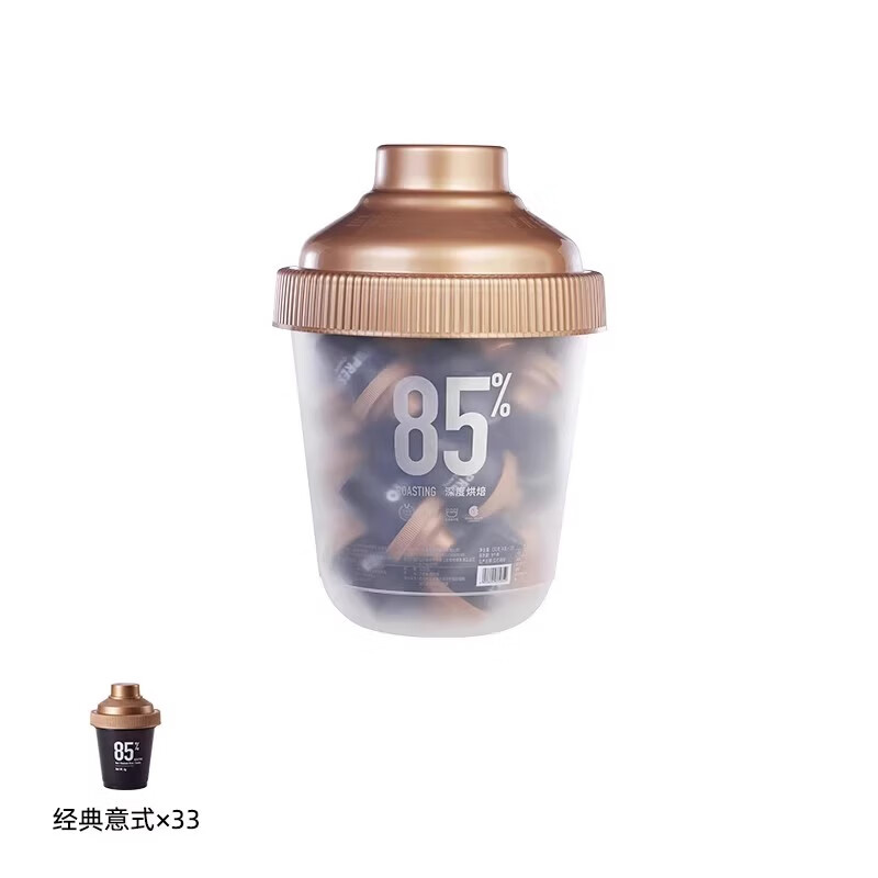 连咖啡抱抱桶大师鲜萃意式浓缩黑咖啡速溶咖啡粉美式拿铁4g*33颗 【85%经典意式】深度烘焙4g*33颗 1x33x4g