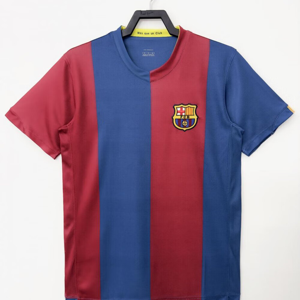 jrjl0607巴塞罗那复古球衣主场复刻版长短袖足球服10号小罗梅西埃托奥