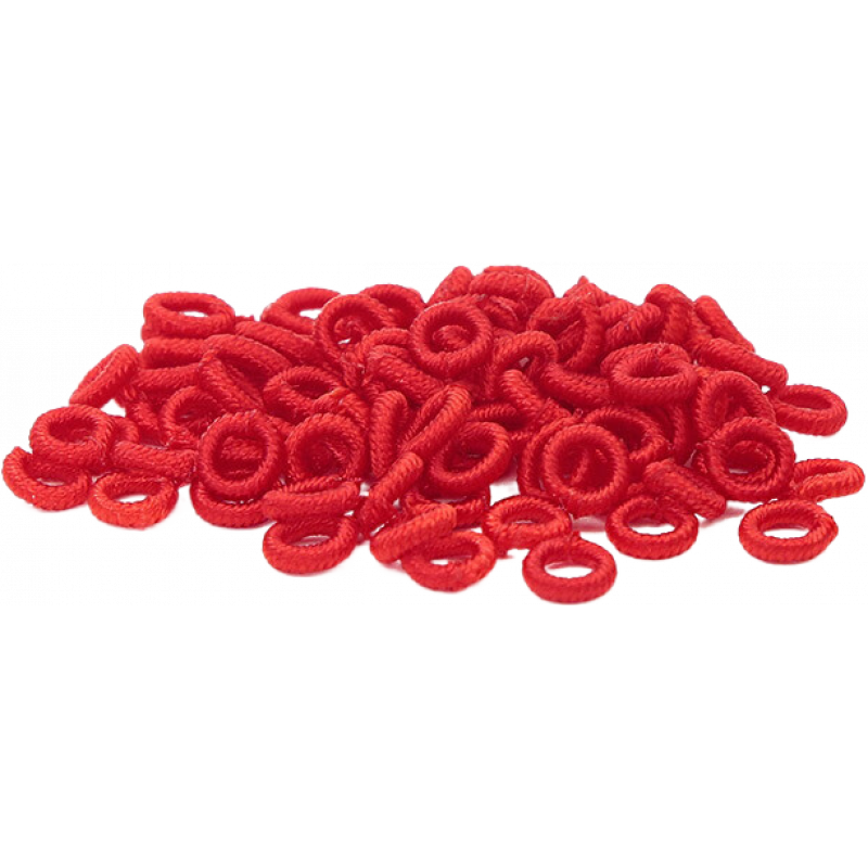 皕寶樓星芒紀(jì)線圈菠蘿結(jié)手繩配飾手鏈配件6mmdiy菠蘿扣紐扣結(jié)瓔珞圈小繞 紅色線圈