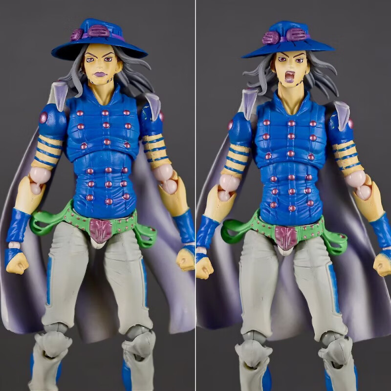 BILLY RICE奇妙冒险杰洛飙马野郎齐贝林手办超像可动 摆件盒装模型公仔 蓝色