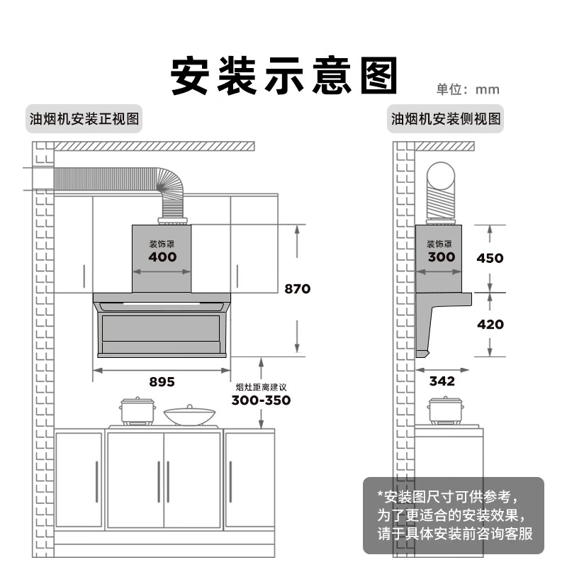 艾美特 AIRMATE油烟机 28大风量家用变频一级能效顶侧双吸大吸力 挥手控制低噪音自动清洗抽烟机 V6 【套装】28m³变频烟机+4.8kW防风猛火灶