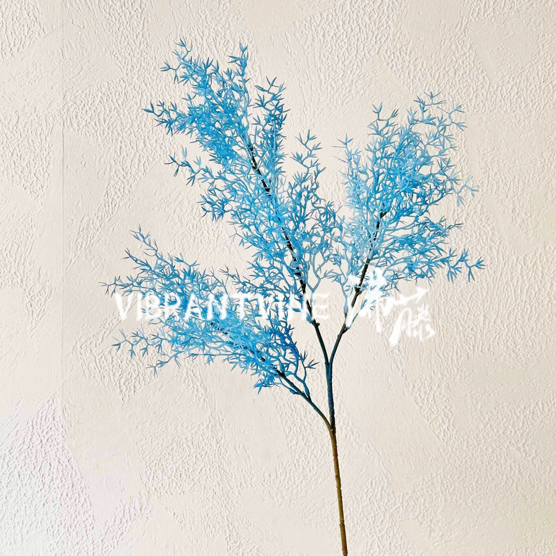 clcey珊瑚叶仿真绿植办公室客厅软装假植物植物墙插花配件南天竹 蓝色