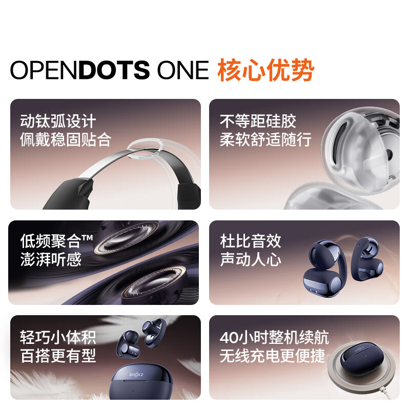 韶音SHOKZ OpenDots ONE动钛圈蓝牙耳机