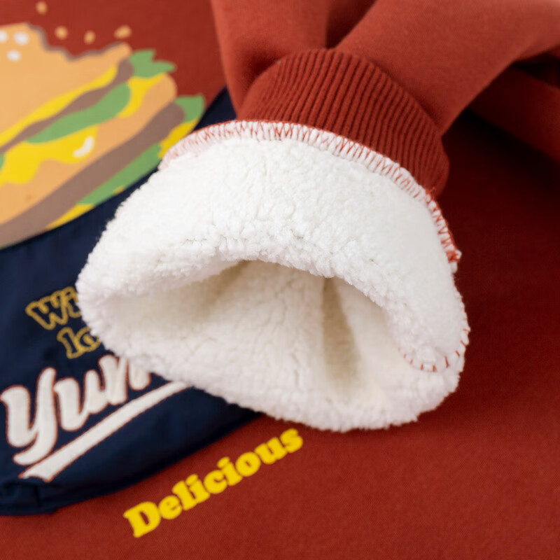 嘟嘟家宝宝套装冬款男童洋气两件套冬装女童休闲卫衣裤子儿童衣服童装潮 红色 110