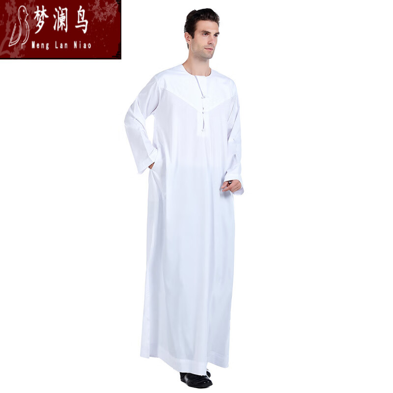 梦澜鸟中东沙特阿拉伯长袍男士民族风男装长衫迪拜旅游男袍王子休闲