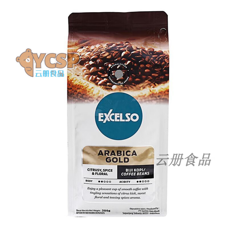 印尼进口原装Excelso中烘焙阿拉比卡罗布斯塔咖啡豆200克现磨手冲 中烘/Excelso黄金阿拉比卡/200克