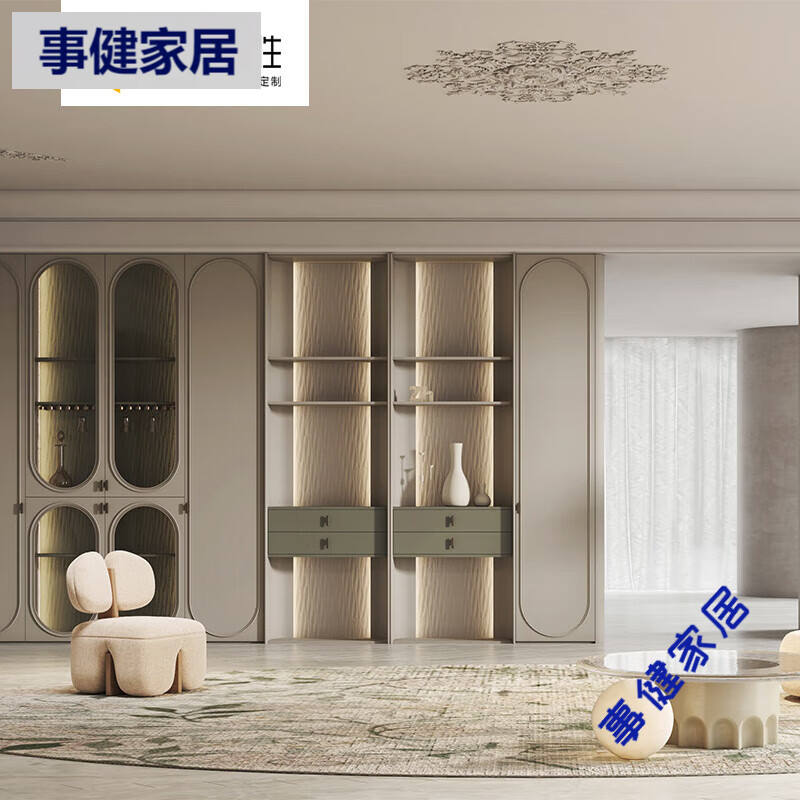 百得勝（paterson）水漆衣柜慕莎琳P法式全屋定制家具柜子衣帽間平開門衣柜 定制意向金（具體價格以設(shè)計(jì)方案 連門帶柜安裝 0