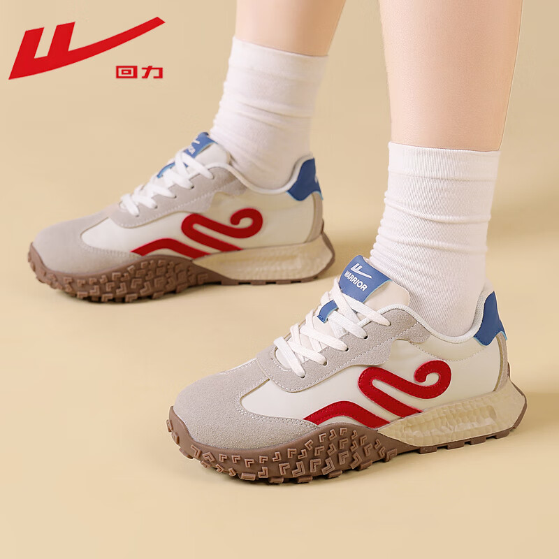 回力德训鞋女复古板鞋休闲鞋透气跑步鞋女鞋 WXY(ZA)-5039 米红 38