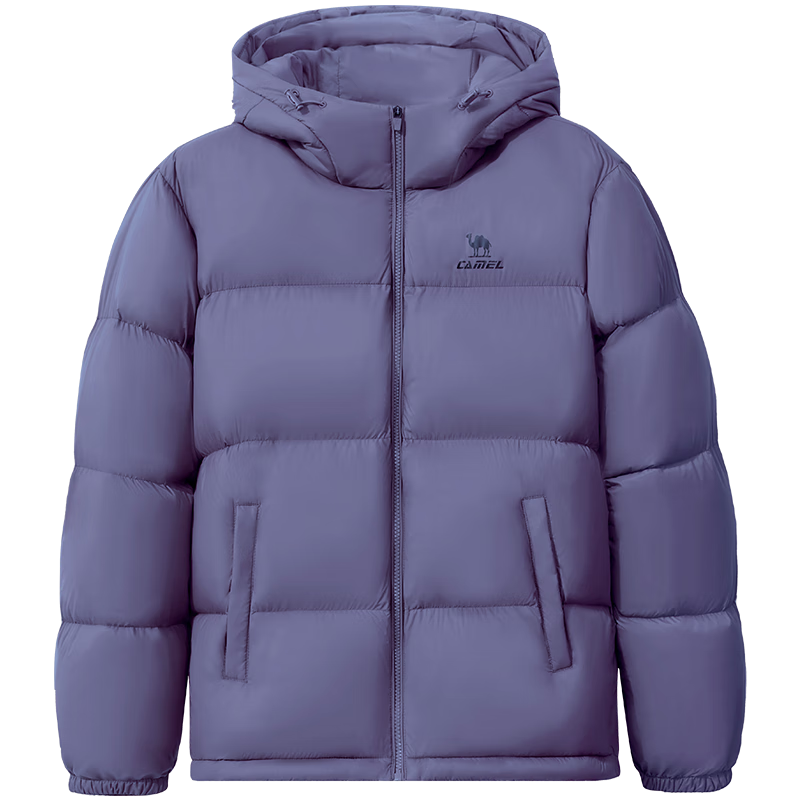 骆驼（CAMEL）火炉防泼水羽绒服男女90%绒子连帽外套 C35CW1L0028 拂袖紫 XL