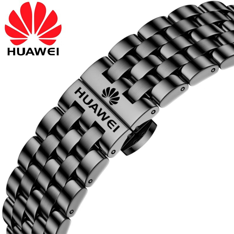 华为GT6/GT5精钢手表带GT4pro/GT3蝴蝶扣款watch3/4实心透气表链 新五铢-黑色 GT6/GT5【46表盘-22mm】新品爆款 京东折扣/优惠券