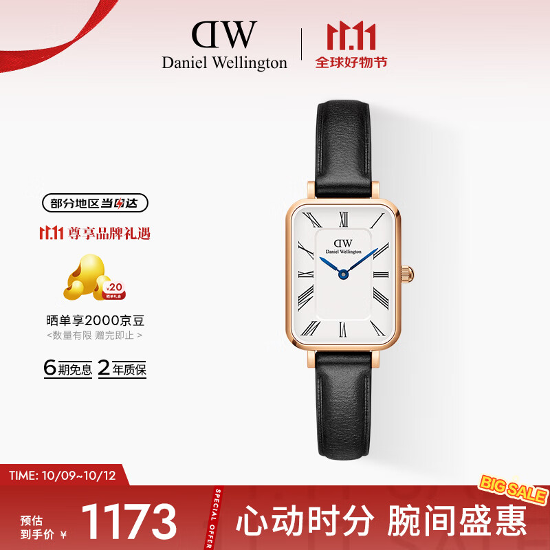 丹尼尔惠灵顿（DanielWellington）DW手表女时尚欧美表小蓝针罗马盘小方表送女友节日礼物DW00100689