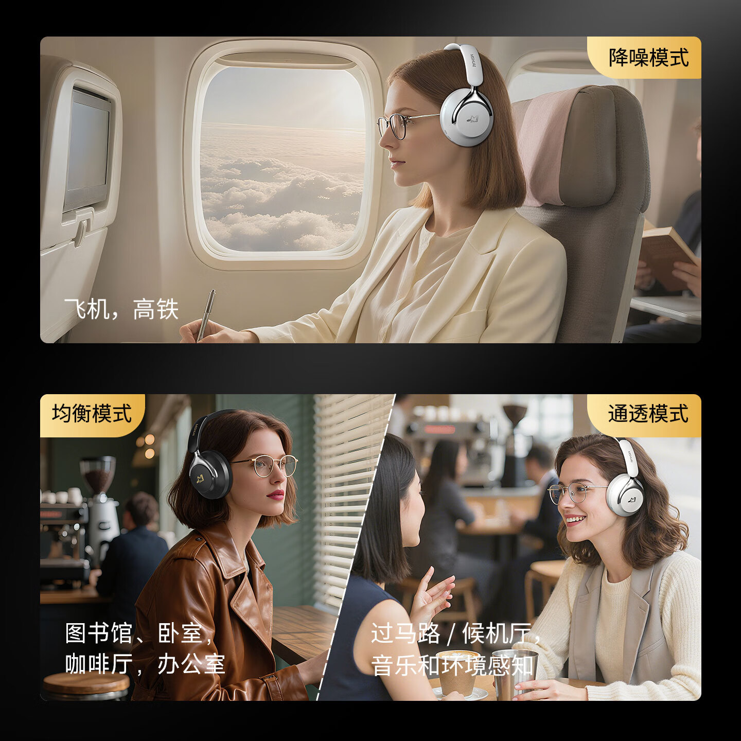 咪帅觉醒MAX头戴式耳机无线蓝牙头戴式降噪耳机ANC主动降噪游戏耳机超长续航高音质超强隔音2025新款 觉醒MAX【云母白】强降噪金标音质超长续航 标配【耳机+普通音频线+充电线】