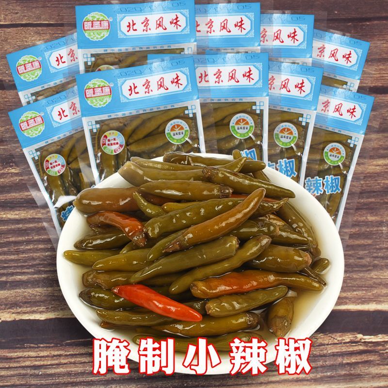 腌制野山小辣椒小米尖椒60g袋装泡菜爽口咸菜开味下饭菜整箱批发 腌制