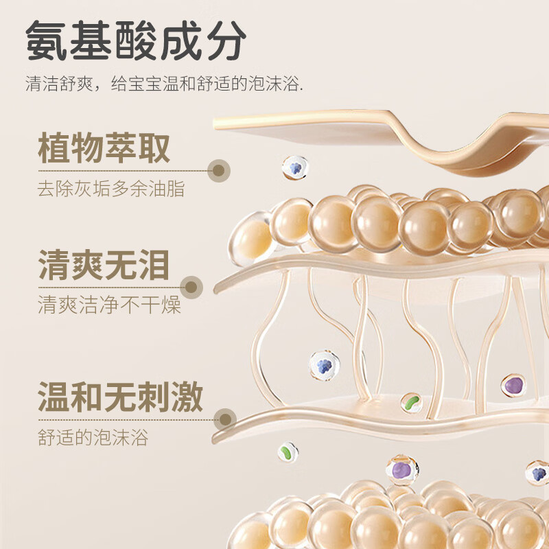 贝比拉比婴儿洗发沐浴泡泡二合一新生宝宝奶泡浴液含燕麦精华 婴儿洗发沐浴泡泡450mL*1瓶