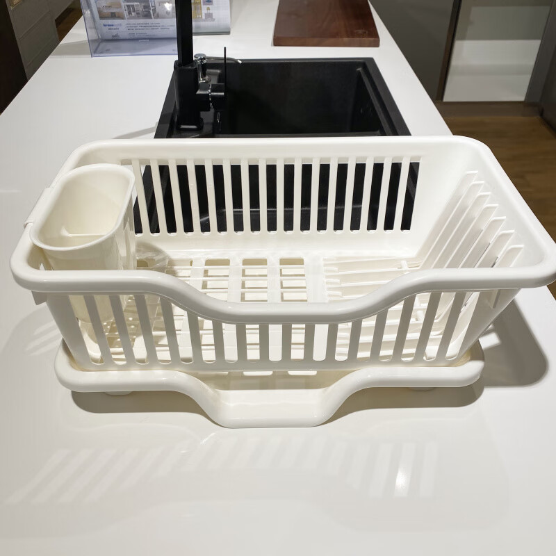 NITORI日本NITORI專柜 日式碗盤收納架 廚房碗碟筷子瀝水架餐具濾水籃 乳白色 1層