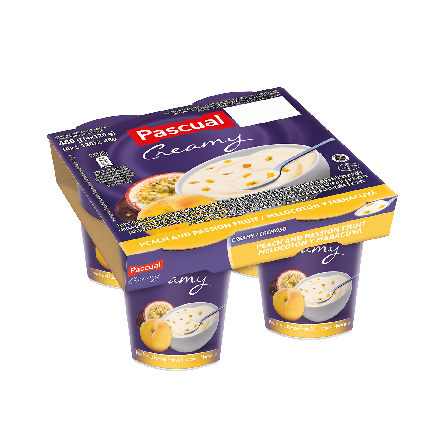 帕斯卡（Pascual）进口酸奶芒果杏子味120g*4杯 西班牙原装进口儿童早餐酸奶