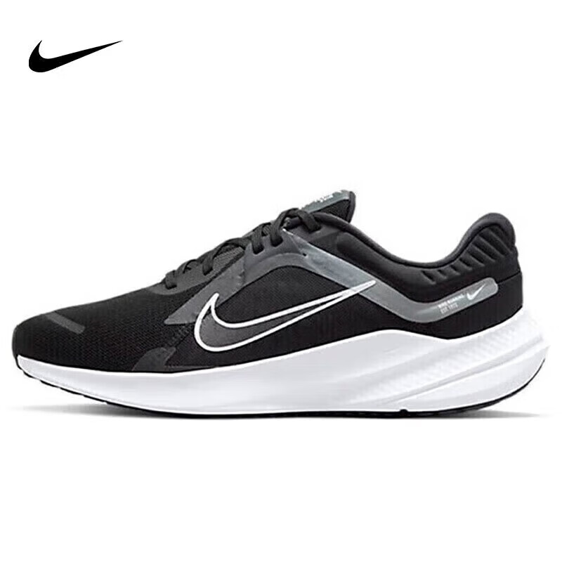 耐克NIKE跑步鞋男缓震透气QUEST 5运动鞋 DD0204-001黑白42.5