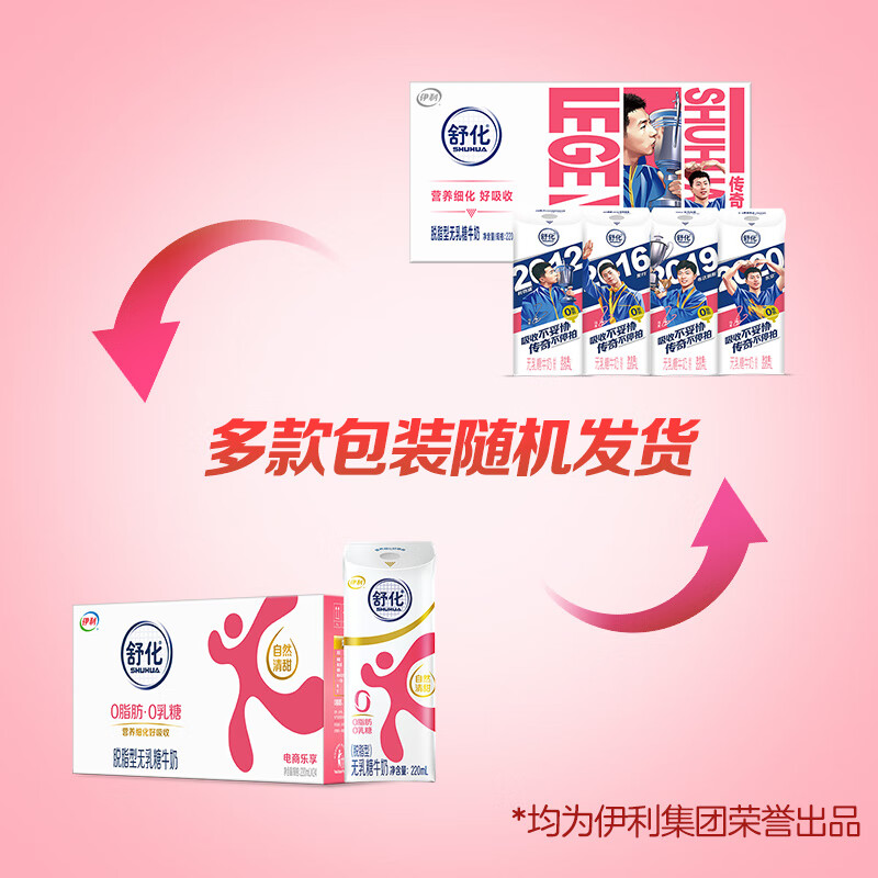 舒化无乳糖 脱脂牛奶220ml*24盒 舒化奶0乳糖 中秋送礼盒装 5-6月产