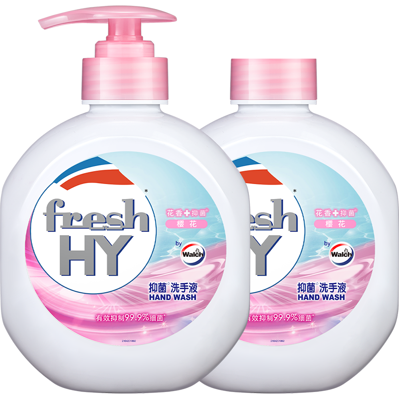 威露士清可新抑菌洗手液樱花525ml+525ml补充装替换 家庭儿童消毒护手